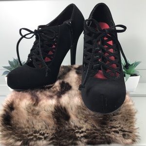 Madeline girl Lace Up Black Booties